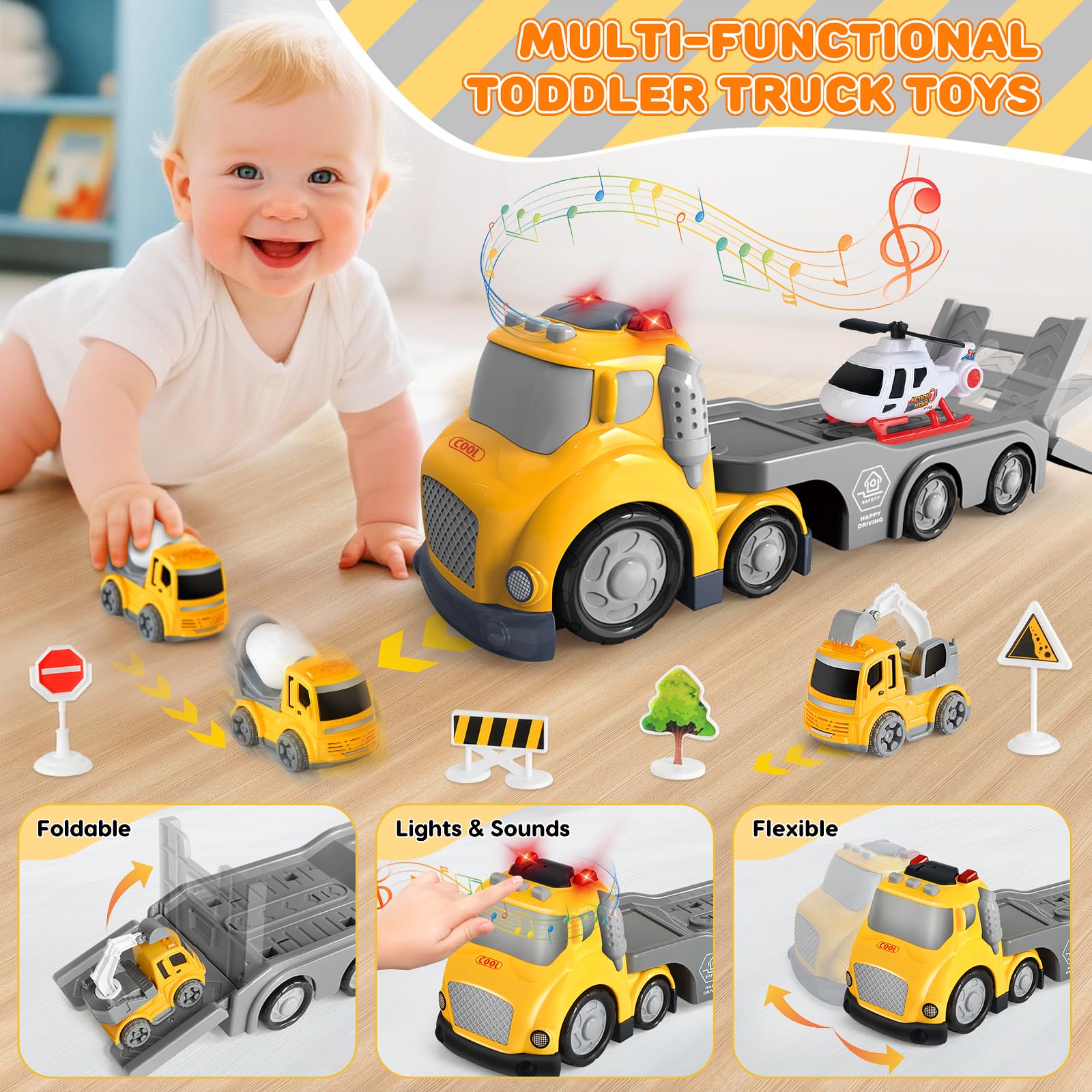 IJIGU mini excavator toy with moving arm boosts hand‑eye coordination during pretend construction