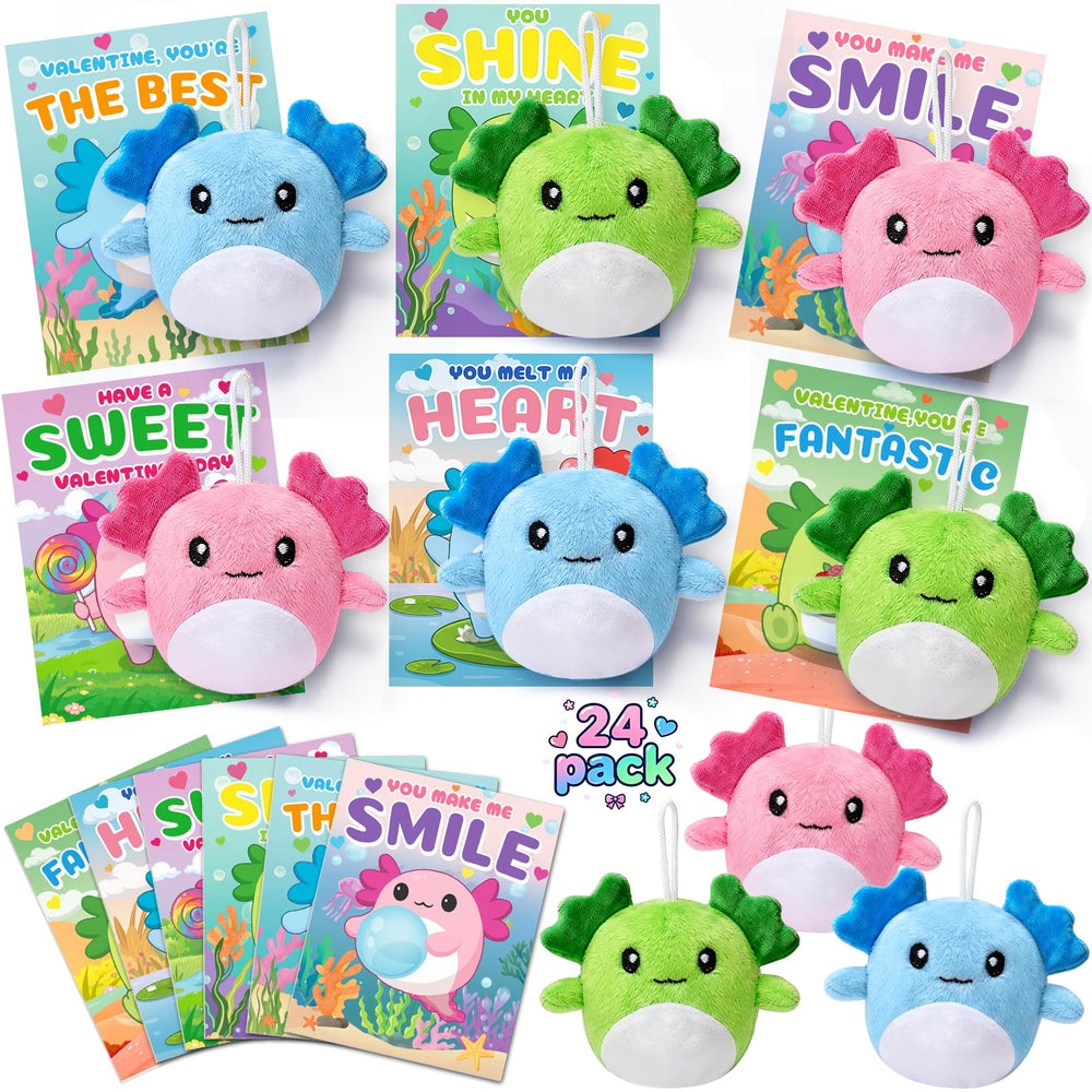 IJIGU axolotl plush blue keychain for backpacks, soft and cozy