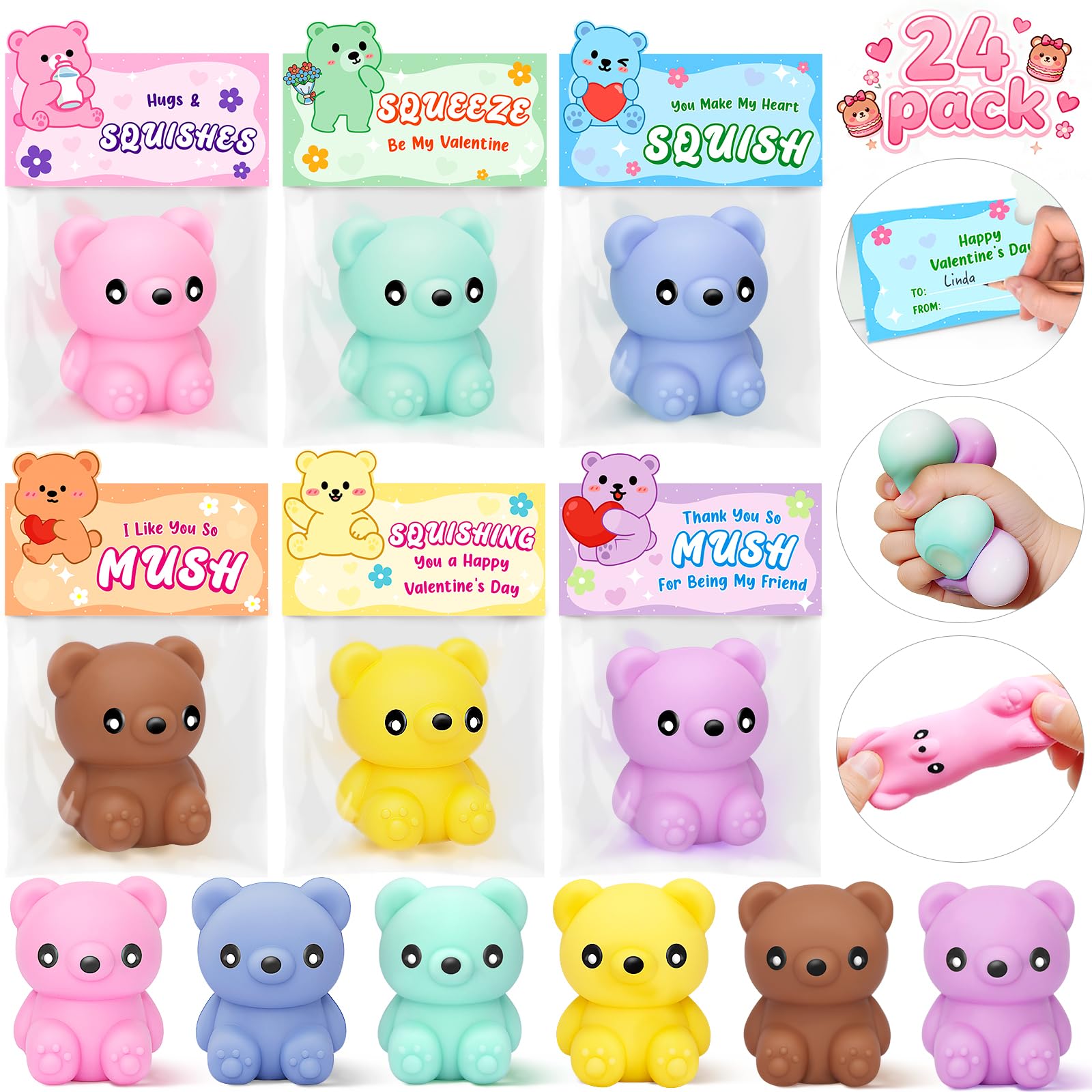 IJIGU valentines bear-card pair: classroom-friendly 3D bear and card.