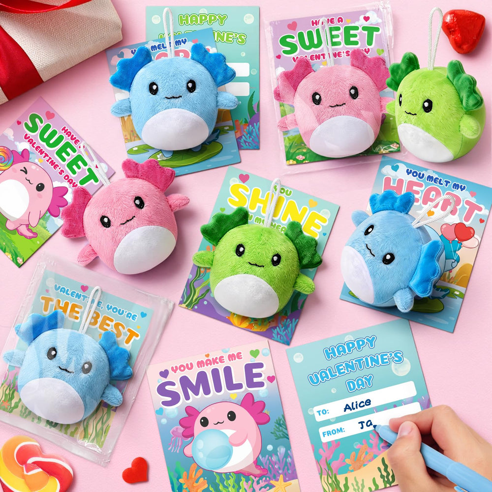 IJIGU valentines card design A front showcases axolotl art