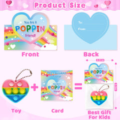 IJIGU Valentines cards for classroom exchanges with colorful heart designs.