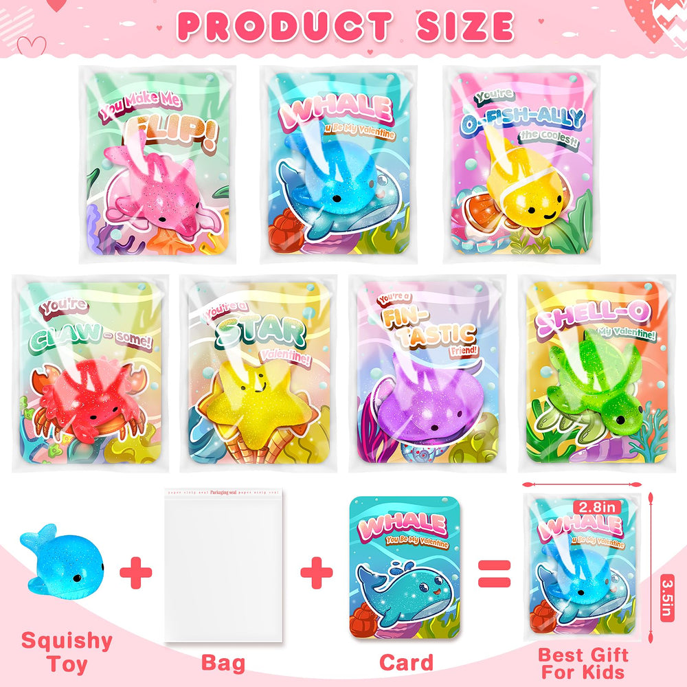 IJIGU Valentines card displaying manta ray and squishy toy for gift exchanges