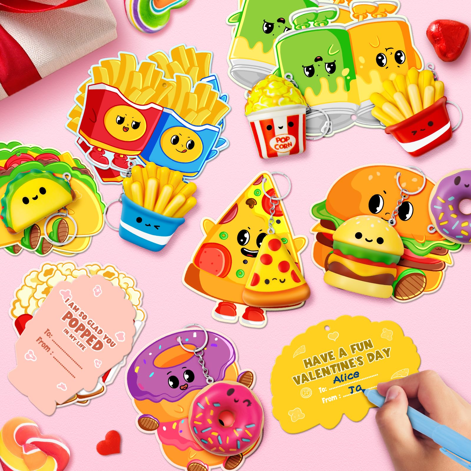 IJIGU Valentines kids cards donuts design ideal for swapping at school