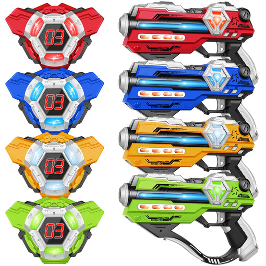 IJO Tag Guns Set of 4 with digital LED score displays for multiplayer battles