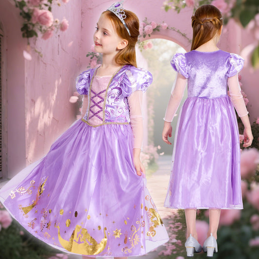 IKALI Princess Dress Up Trunk purple dress with sequins for magical pretend moments