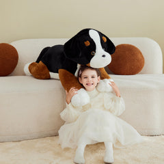 IKASA Giant Bernese Mountain Dog plush back view highlighting durable stitching