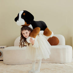 IKASA Giant Bernese Mountain Dog plush with kids playing for versatile fun