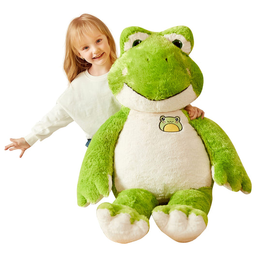 IKASA giant frog plush, 30 inch, perfect for big hugs and imaginative play.