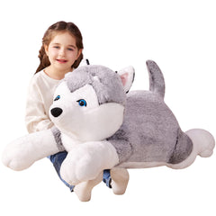 IKASA giant husky stuffed animal 30-inch plush for cozy cuddles and room decor