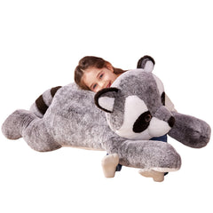 IKASA giant raccoon plush 30-inch, perfect cuddle companion for kids.