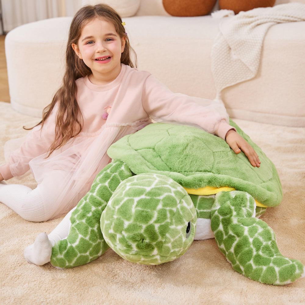 IKASA giant sea turtle plush, packaging-ready gift for kids.