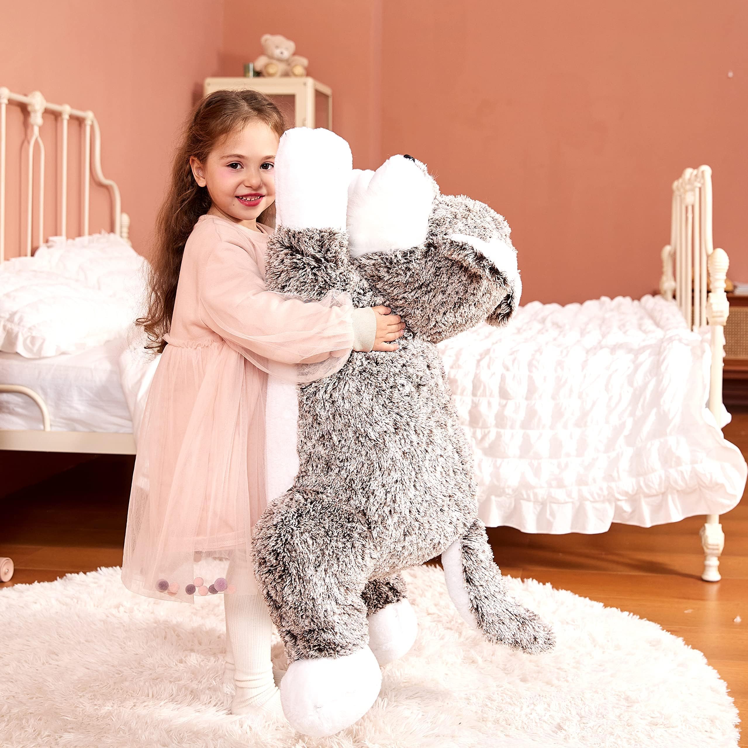 IKASA giant wolf in a cozy bedroom décor scene.