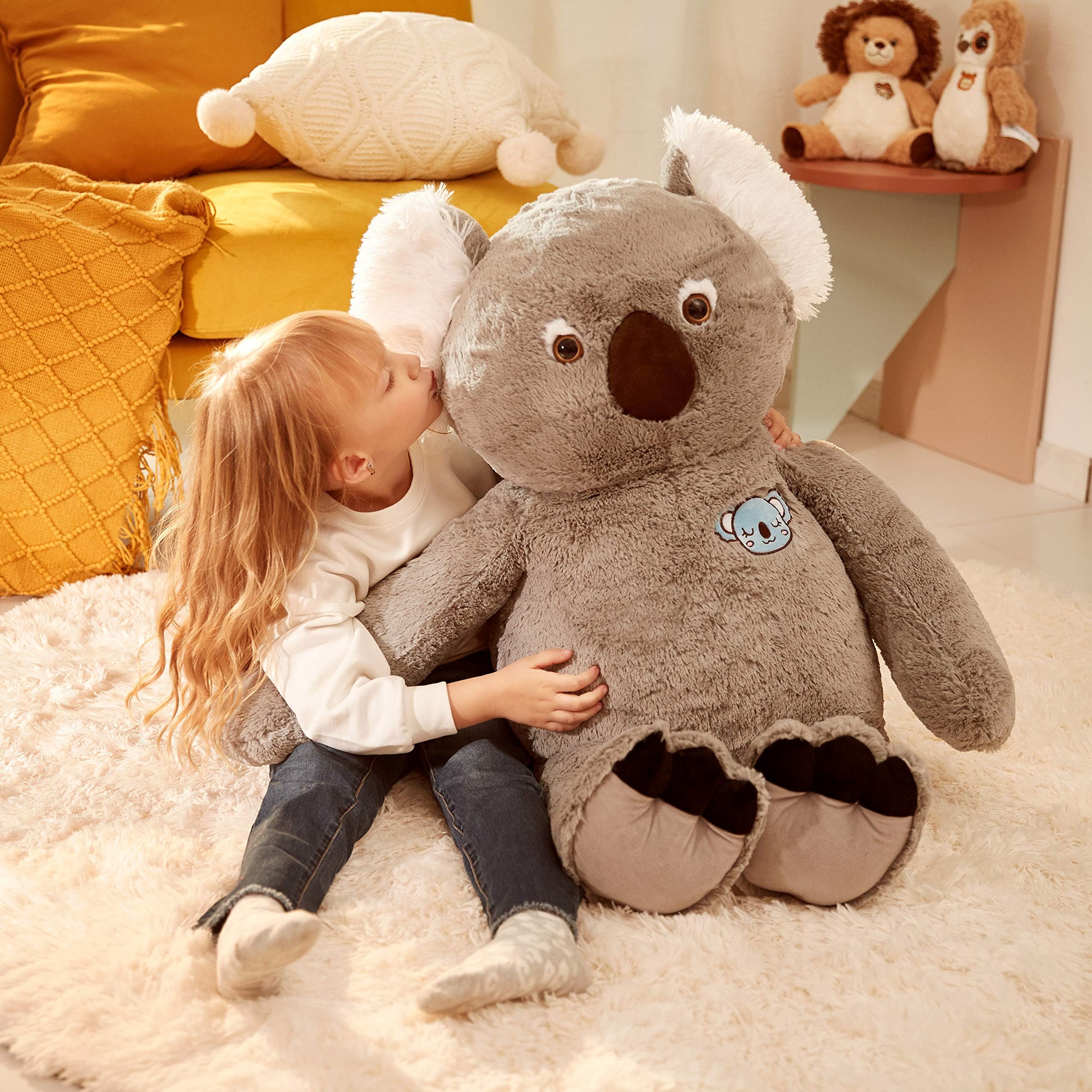 IKASA koala plush offers surface-washable care for easy cleaning.