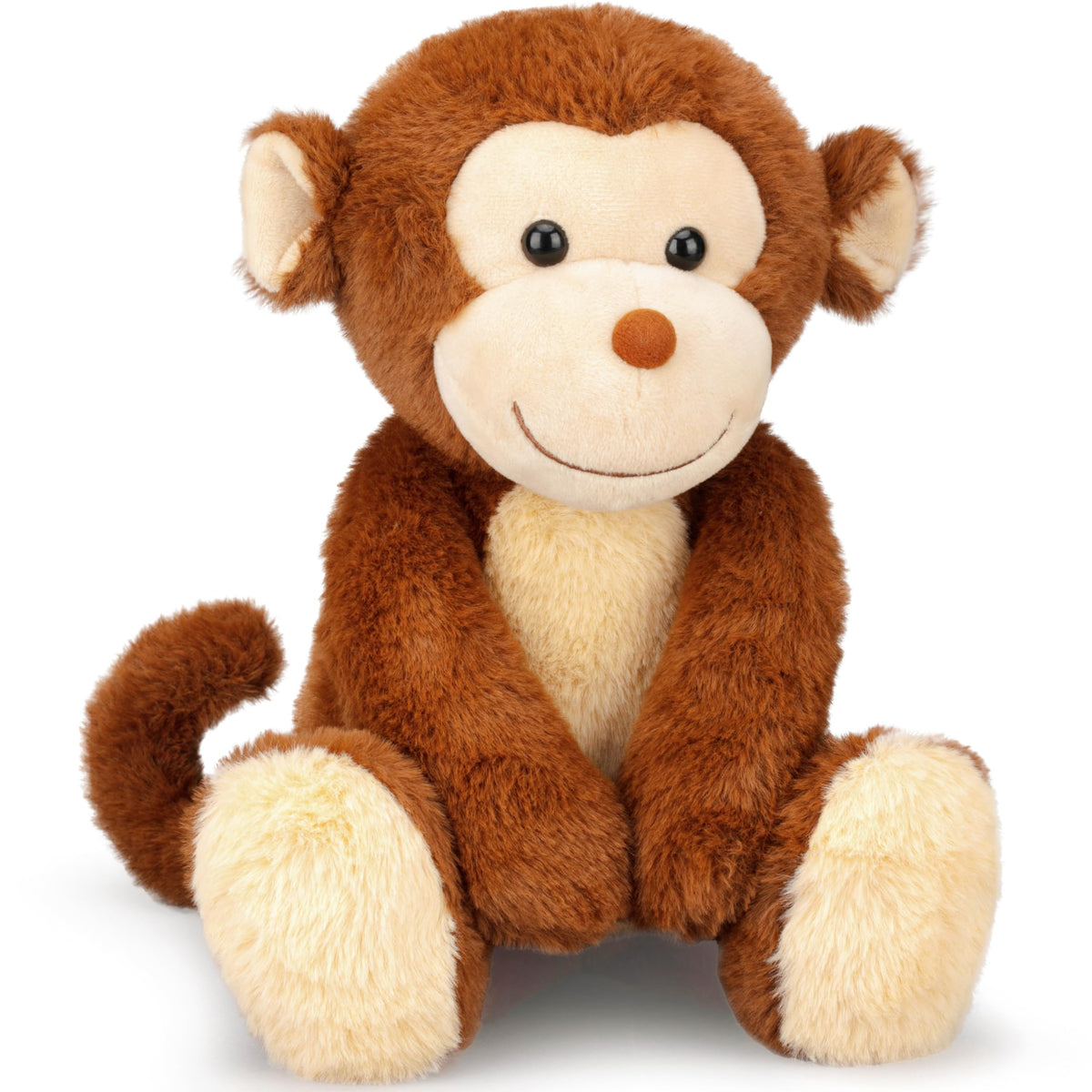 IKASA monkey plush face close-up showing soft, cuddly texture for comforting hugs