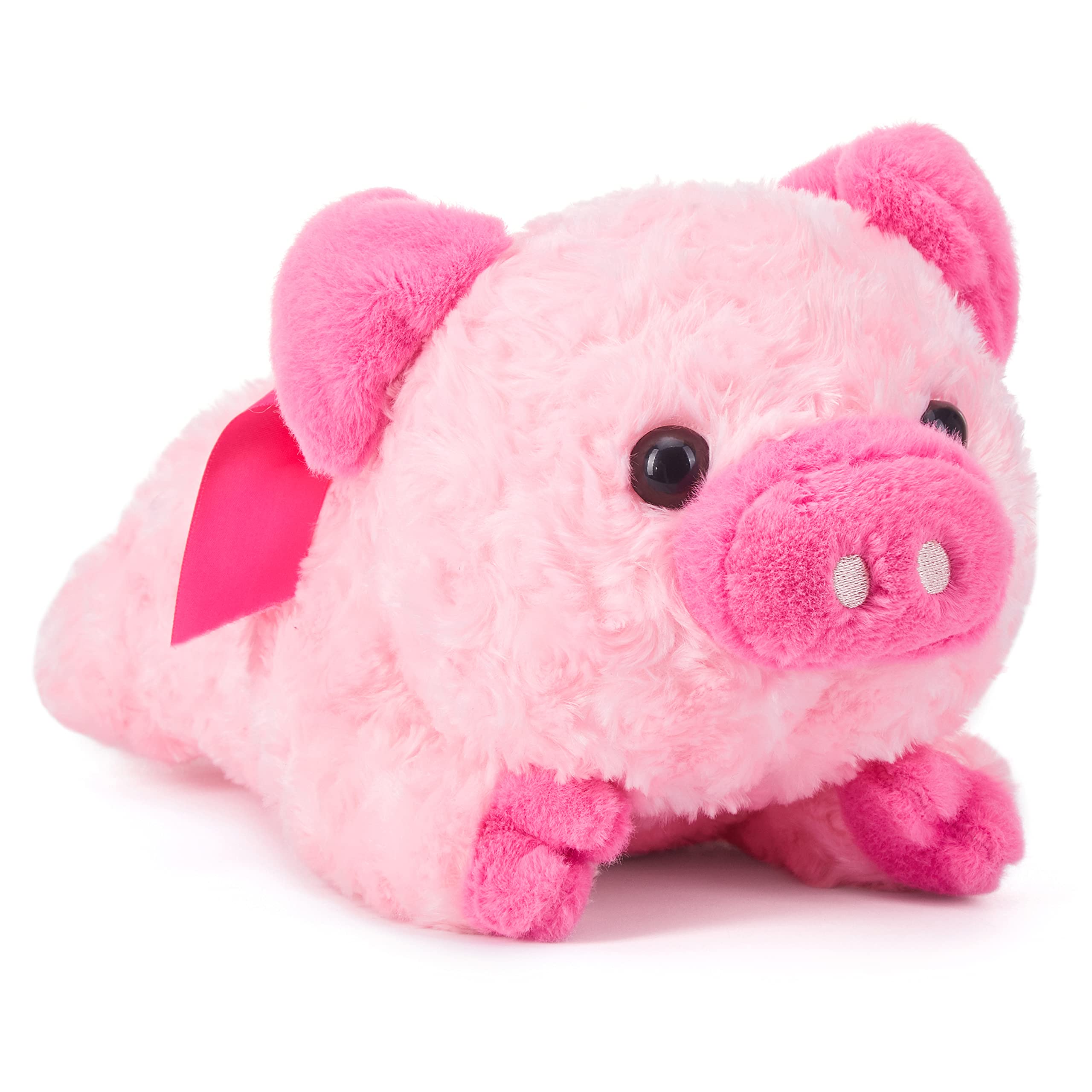 IKASA pig plush toy with bow, soft cuddle buddy for Valentine’s Day