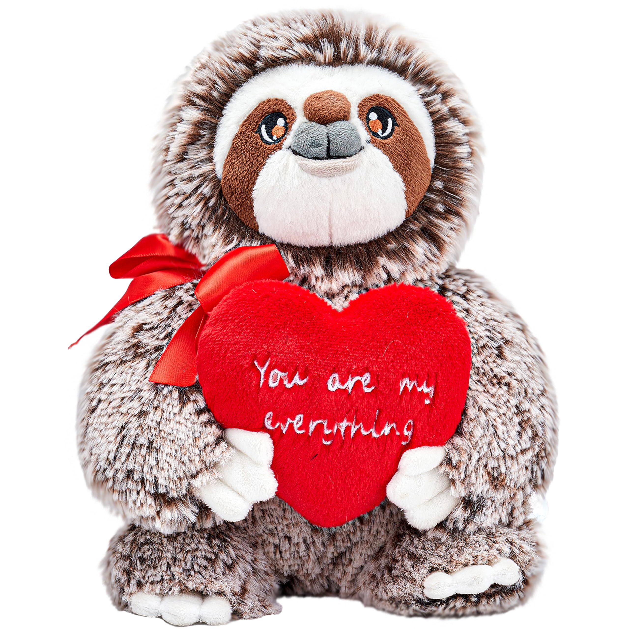 IKASA Sloth plush holding a heart, a cozy Valentine gift idea.
