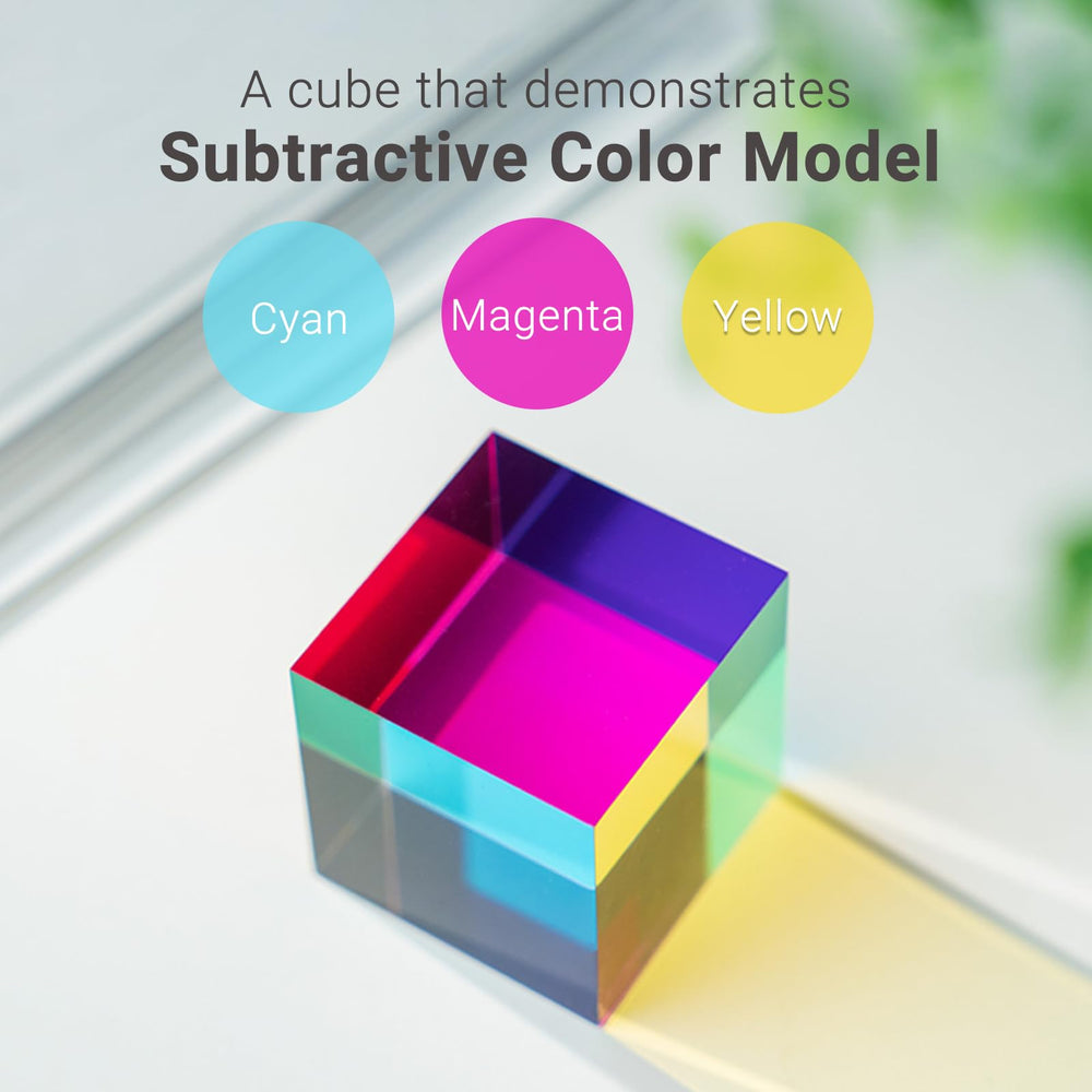 iKeelo Color Cube 80mm on angled cradle for easy desk viewing.