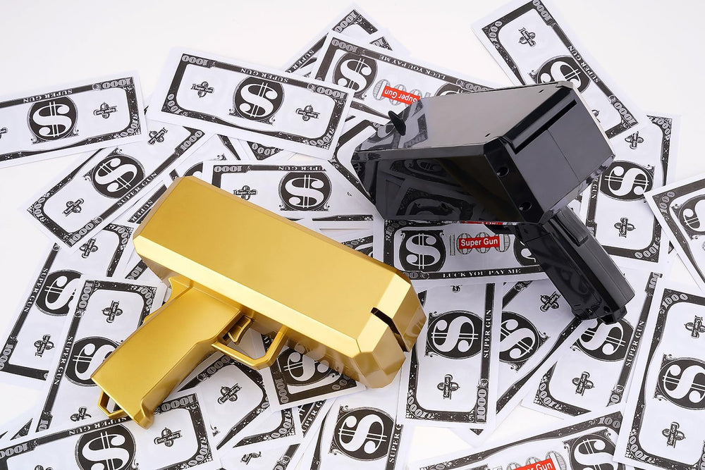 IKJNMLP money gun with clear top to show loaded bills
