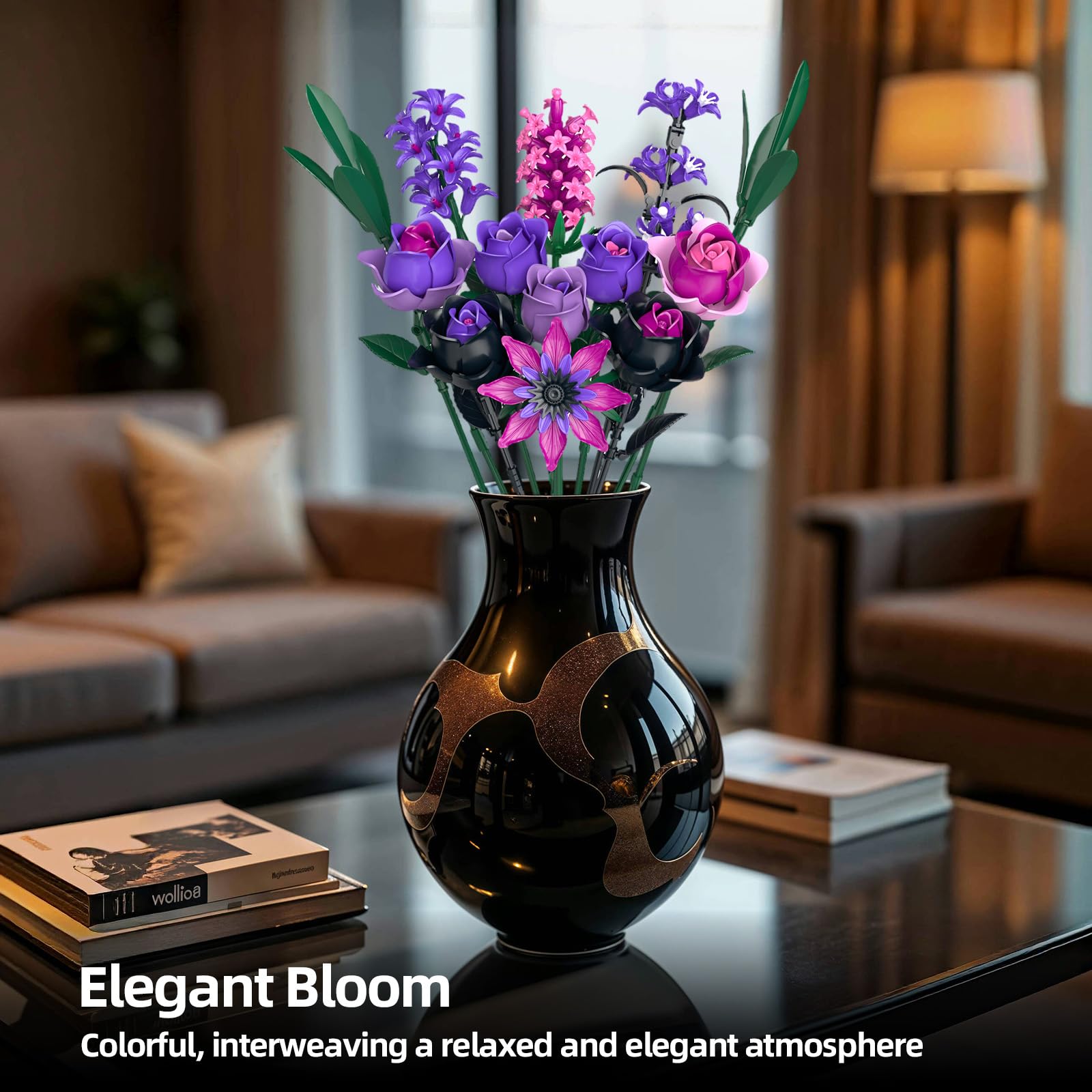 iLacven light purple rose blossom adds soft contrast