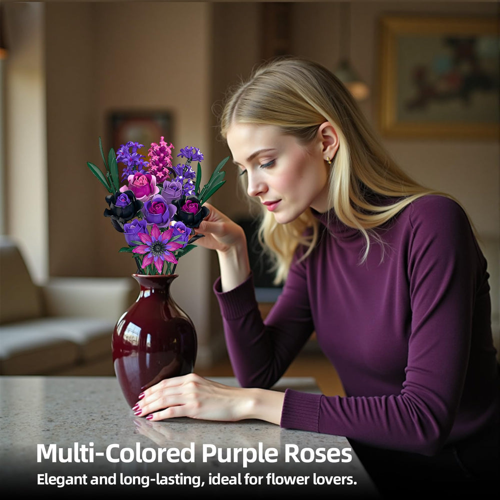 iLacven magenta rose stem provides vibrant accent