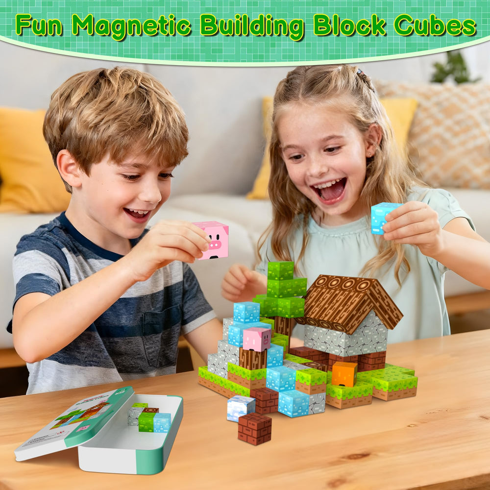 Kids enjoy classroom-style hands-on building with iLacven magnetic blocks.