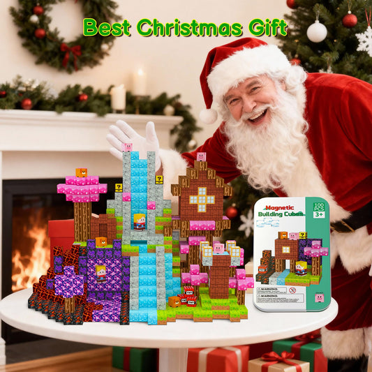 iLacven Magnetic Blocks tin storage shows easy packing and organized play on the go
