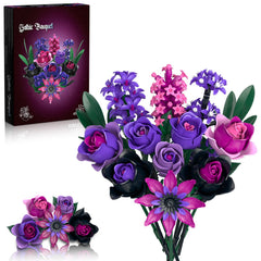 iLacven Purple Rose Bouquet collection, gothic centerpiece for desk or shelf