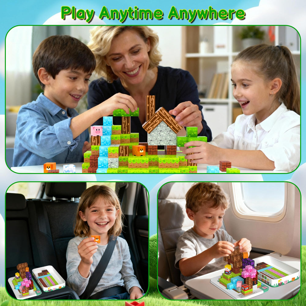 iLacven magnetic blocks in sturdy metal tin for easy gifting and storage