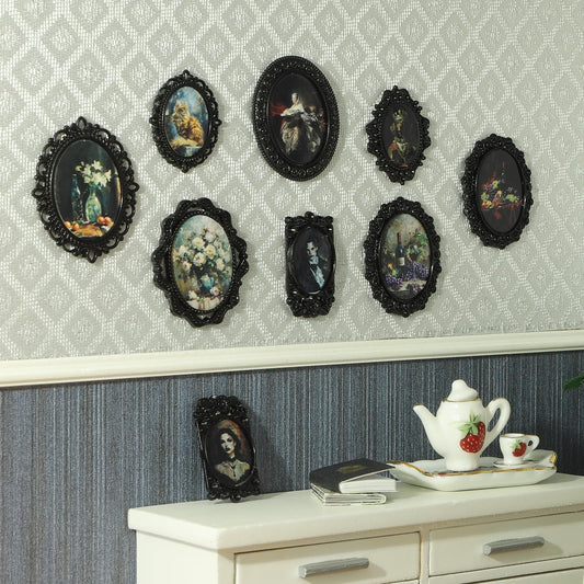 iland 1/12 scale tiny frame art frames with detailed metal craftsmanship for dollhouses