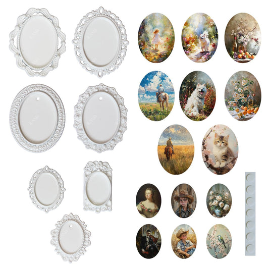 iland 14 miniature pictures set for versatile mini art displays.