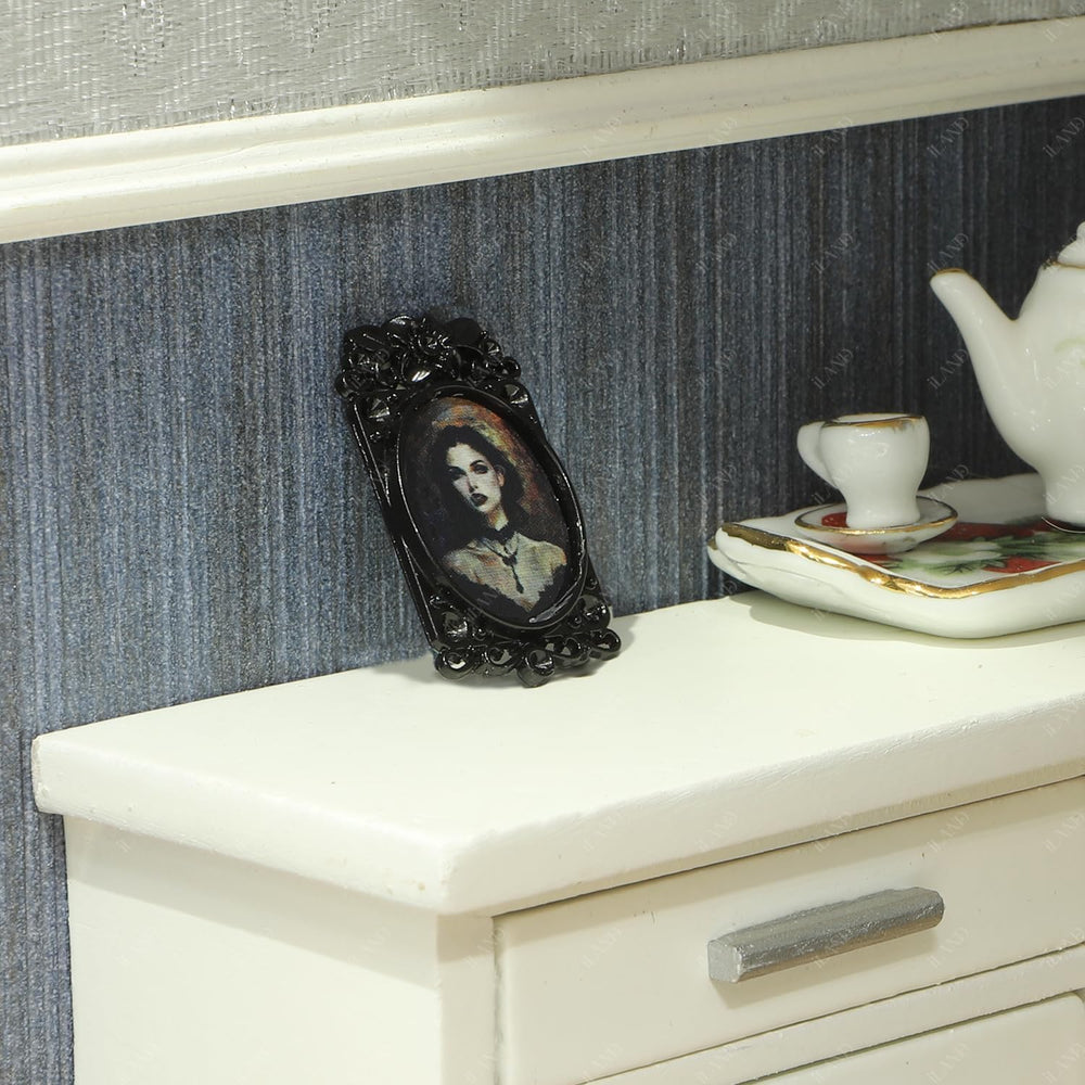 iland black tiny frame decor enhances classic dollhouses with bold contrast
