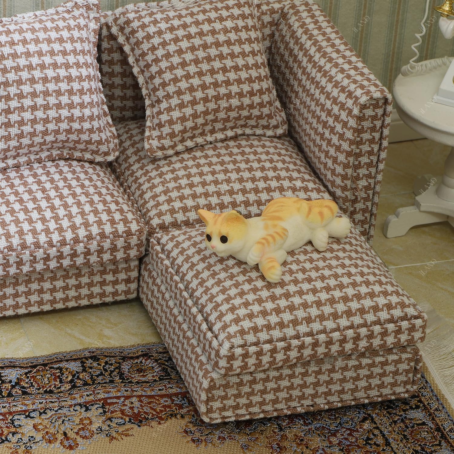 Detailed stitching on iLAND sofa emphasizes durability and classic style.