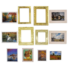 iland dollhouse frames in bright golden finish add classic charm to 1:12 rooms