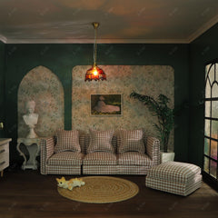 iLAND 1/12-scale miniature sofa showcases precise craftsmanship and detail.