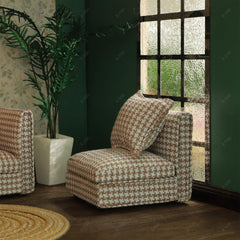 iLAND modern-profile sofa frame fits compact dollhouse spaces.