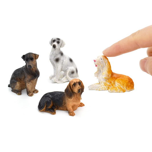 iland dollhouse pet mini dogs cocker spaniel close-up shows hand-painted detail for dollhouse shelves.