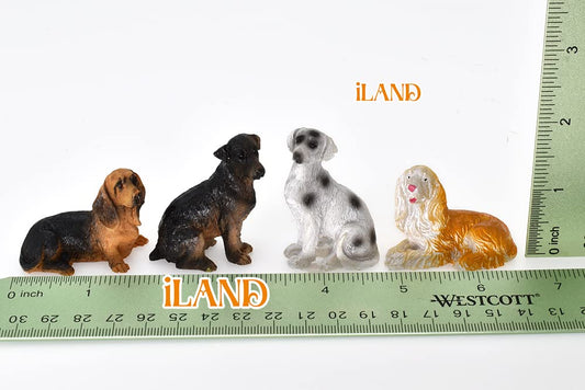 iland dollhouse pet mini dogs dalmatian with spots for lifelike display on miniature shelves.