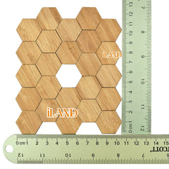Iland dollhouse room floor setup with warm bamboo tones.