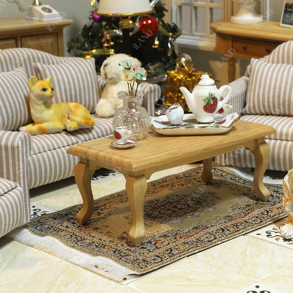 iland 1:12 scale rug adds living room charm for small dolls.
