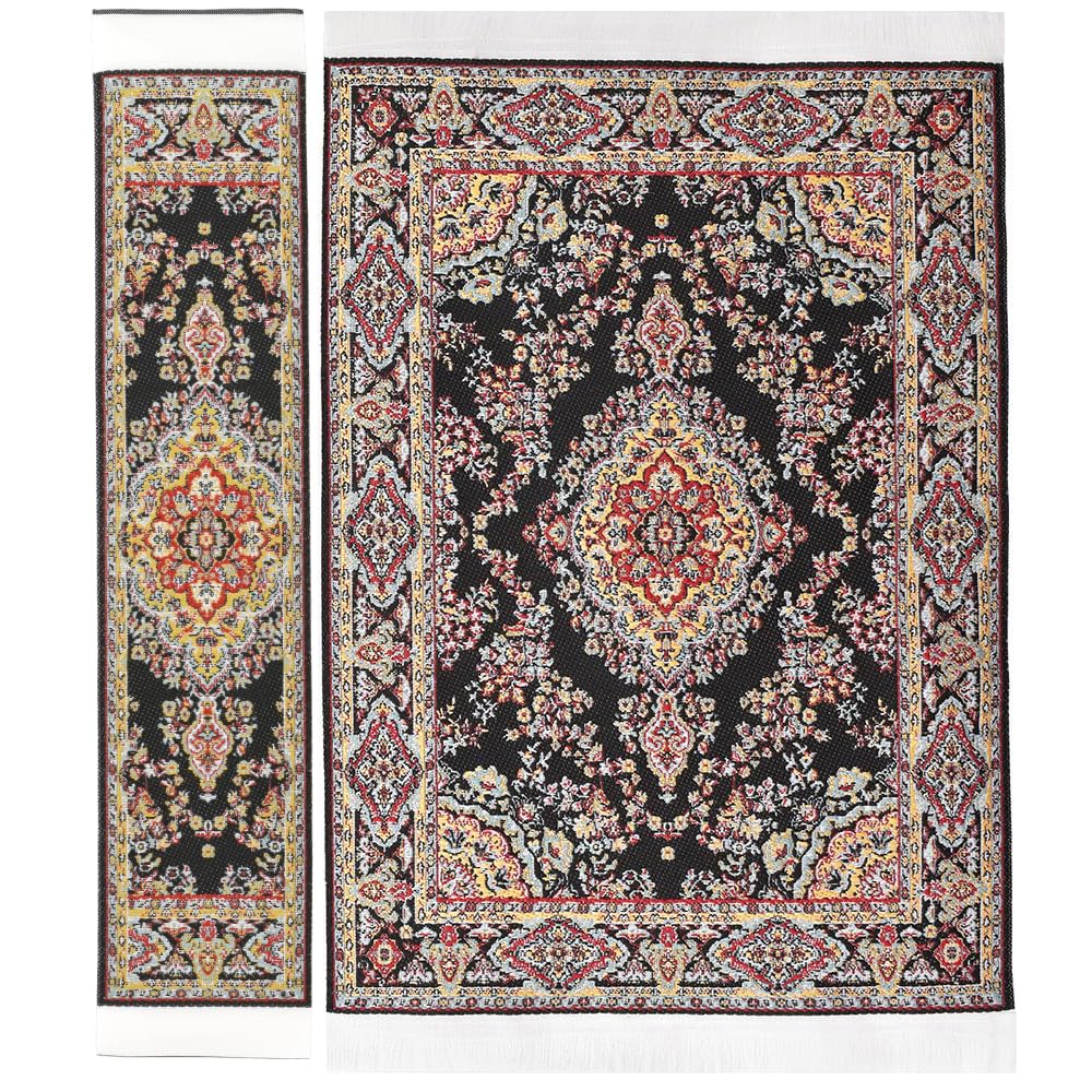 iLAND miniature area rug weave adds realistic texture to dollhouse scenes.