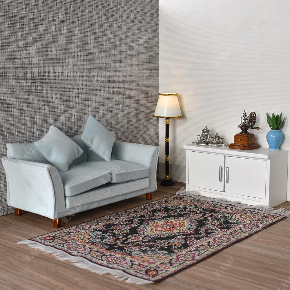 iLAND dollhouse rug runner complements furniture with vintage charm.