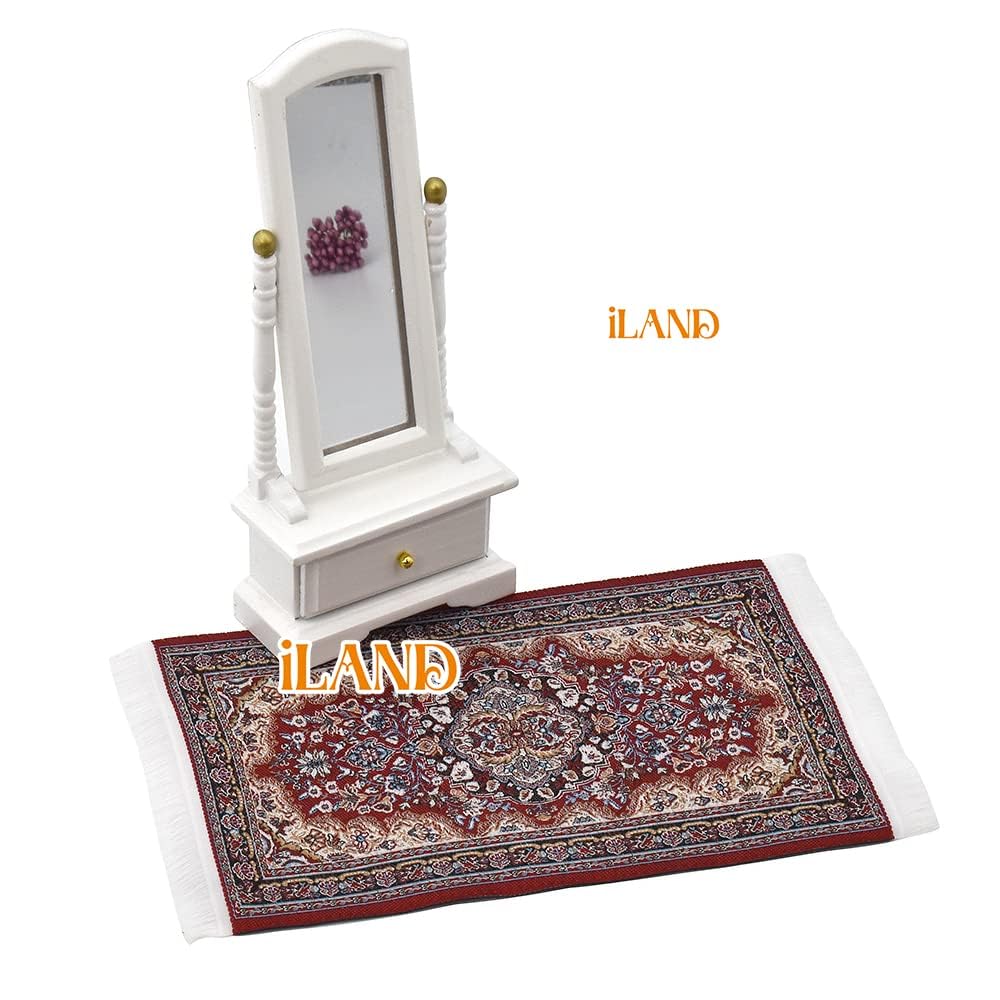 iLAND two-piece rug set fits 1:12 scale furniture.