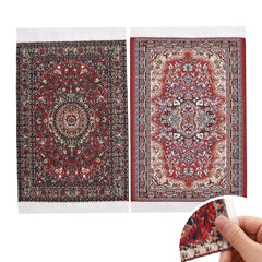 iLAND Victorian dollhouse rug in 6x4 inches adds vintage charm to a living room scene.