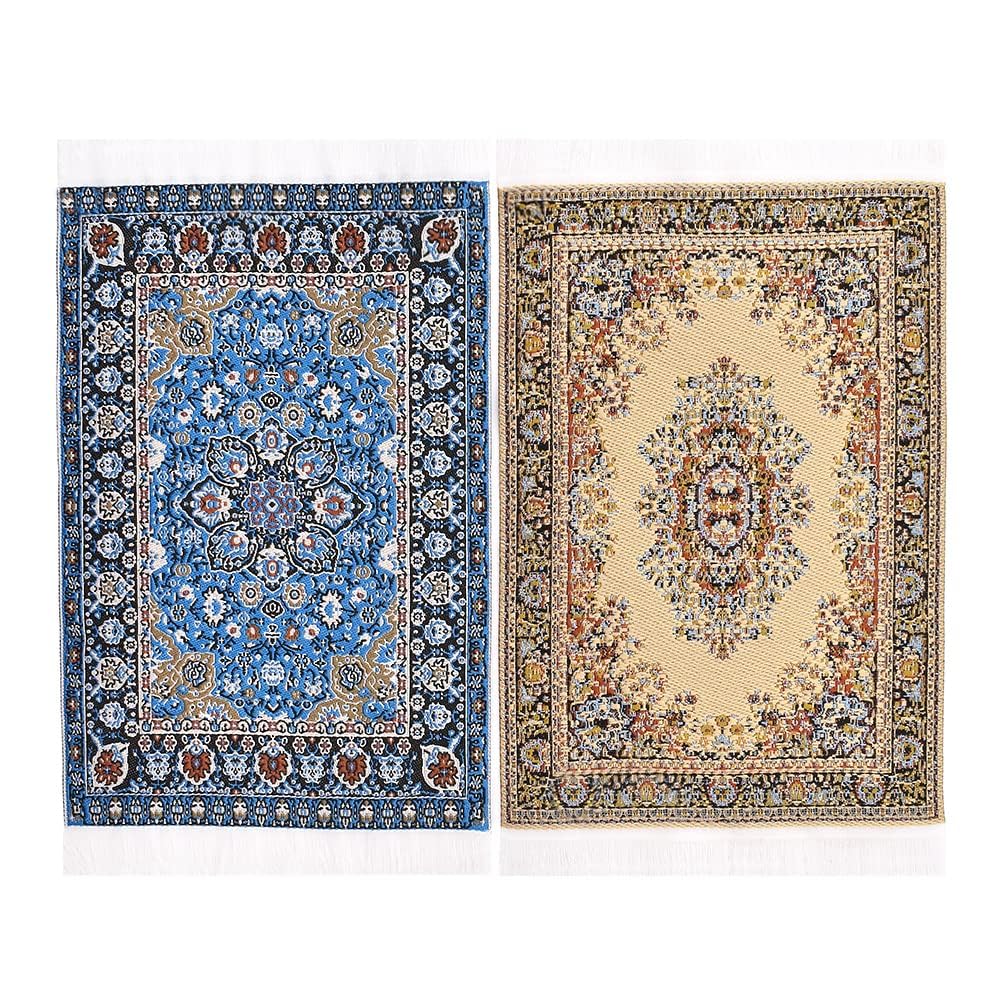 iland vintage 6x3.8 inch dollhouse rug enhances 1:12 rooms with authentic texture.