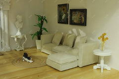 iland close-up stitching highlights handmade craftsmanship for dollhouse miniatures