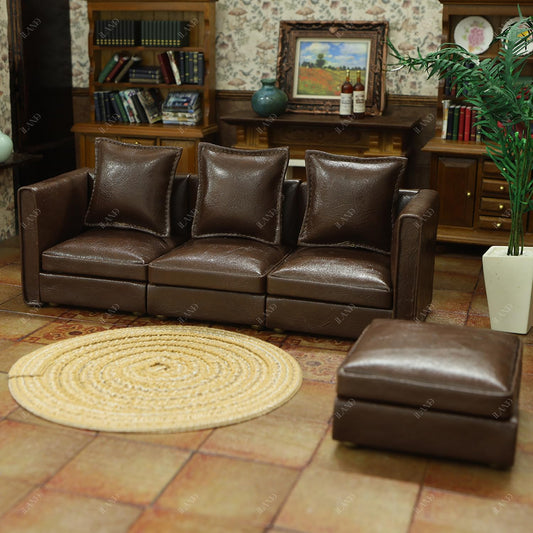 iLAND brown faux leather texture close-up showcases glossy finish and premium craftsmanship.