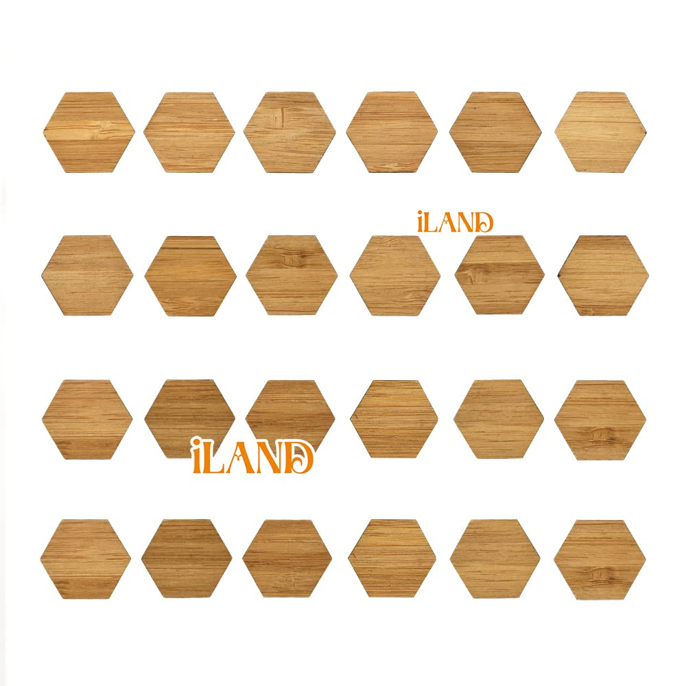 Iland hexagonal bamboo tiles for playful dollhouse patterns.
