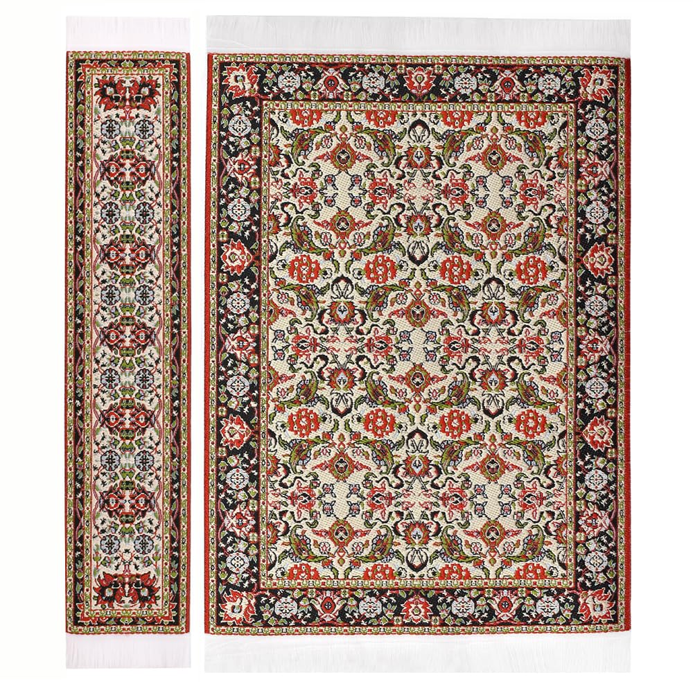 iland mini dollhouse area rug with vintage weave enhances a 1:12 living room scene.