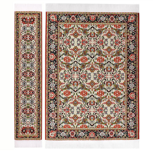 iland mini dollhouse area rug with vintage weave enhances a 1:12 living room scene.