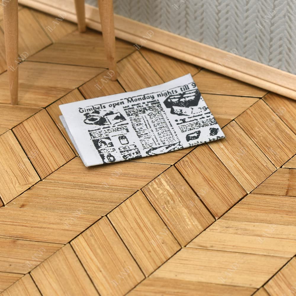 Natural bamboo texture adds realistic warmth to mini interiors